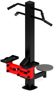 Степ+Твистер (красный) - Уличный тренажер - СТ 019-11