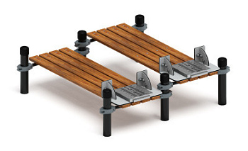 Воркаут 108. Гимнастическая скамья двойная из наклона положения сидя с линейкой (серый) ВТ 02.11-03