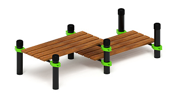 Гимнастическая скамья двойная разноуровневая