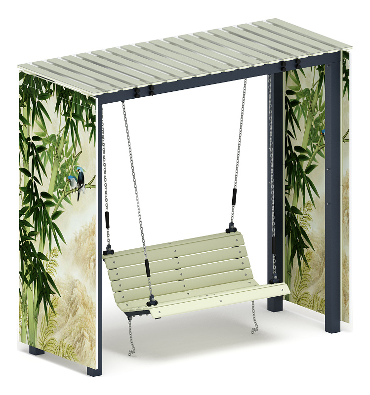 Пергола с диваном (Бамбук) - МФ 78.06.01-02.И1 /с поликарбонатом/