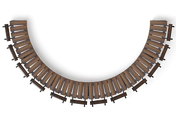 Модульная скамья радиальная (темный дуб) МФ 42.01.25