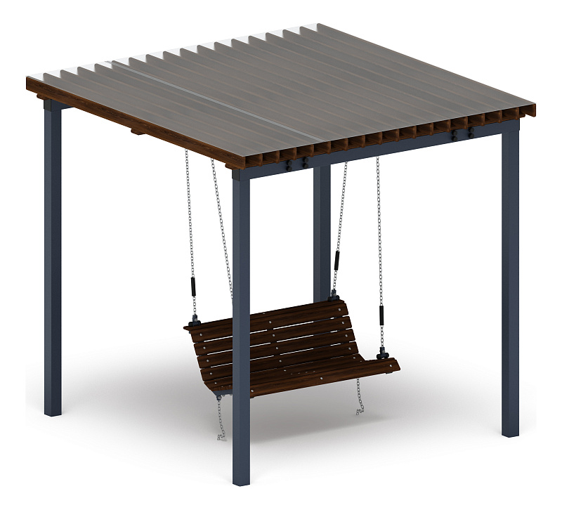 Пергола с диваном - МФ 78.02.01-И1 /с поликарбонатом/