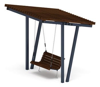 Пергола тент с качелями (наклоная) - МФ 78.03.01-01.И1 /без поликарбоната/