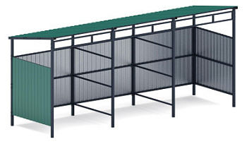 Навес контейнерной площадки для мусора (3 секции) МФ 55.02.03.3-01