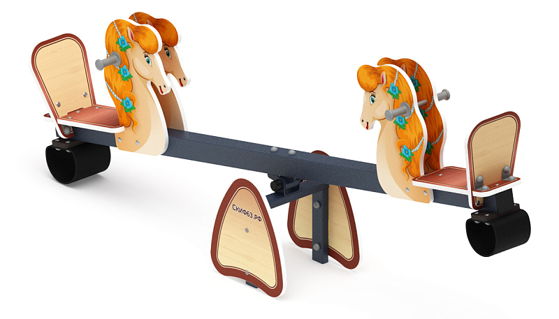 Качалка балансир со спинкой Лошадка - ИО 21.М.01.02-П.01