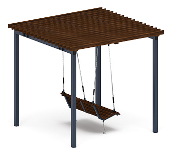 Пергола тент с качелями - МФ 78.02.01-01.И1 /без поликарбоната/
