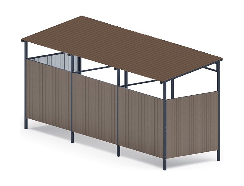 Навес контейнерной площадки для мусора (3 секции) МФ 55.02.03.3-02