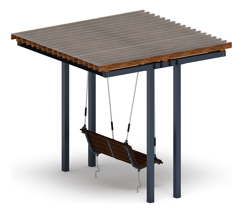 Пергола тент с качелями (прямая) - МФ 78.04.01-И1 /с поликарбонатом/