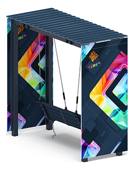 Пергола с качелями (СКИФ) - МФ 78.06.01-01.И1 /без поликарбоната/