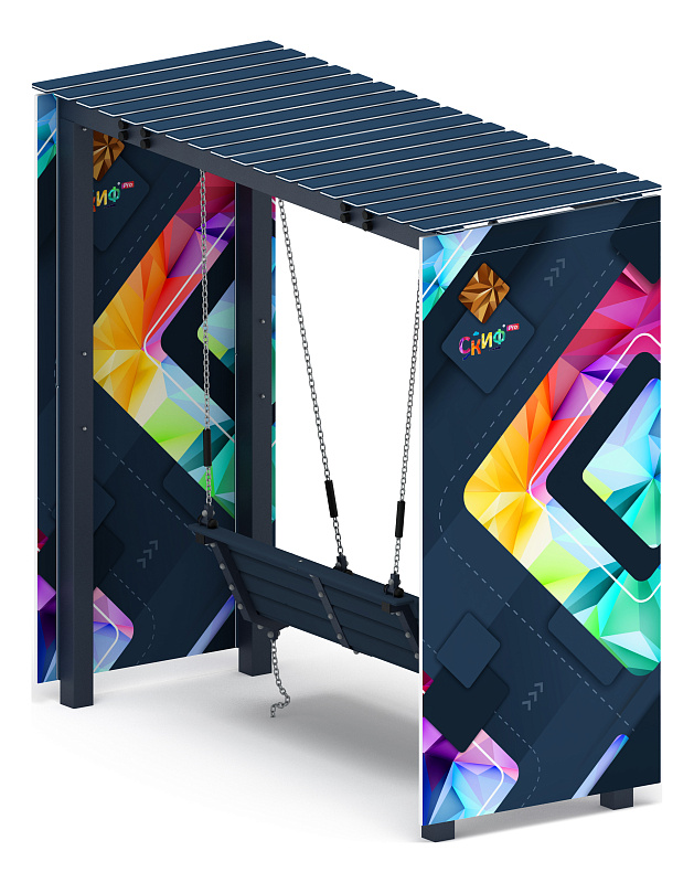 Пергола с качелями (СКИФ) - МФ 78.06.01-01.И1 /без поликарбоната/