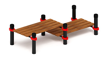 Гимнастическая скамья двойная разноуровневая