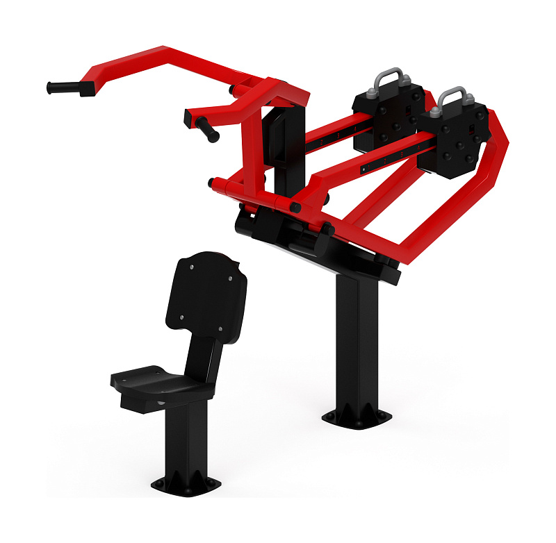 Тяга верхняя с переменной нагрузкой (красный) - Уличный тренажер - СТ 036-11