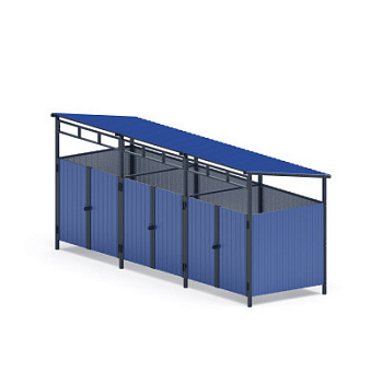 Навес контейнерной площадки для мусора (3 секции) МФ 55.02.02.3-03