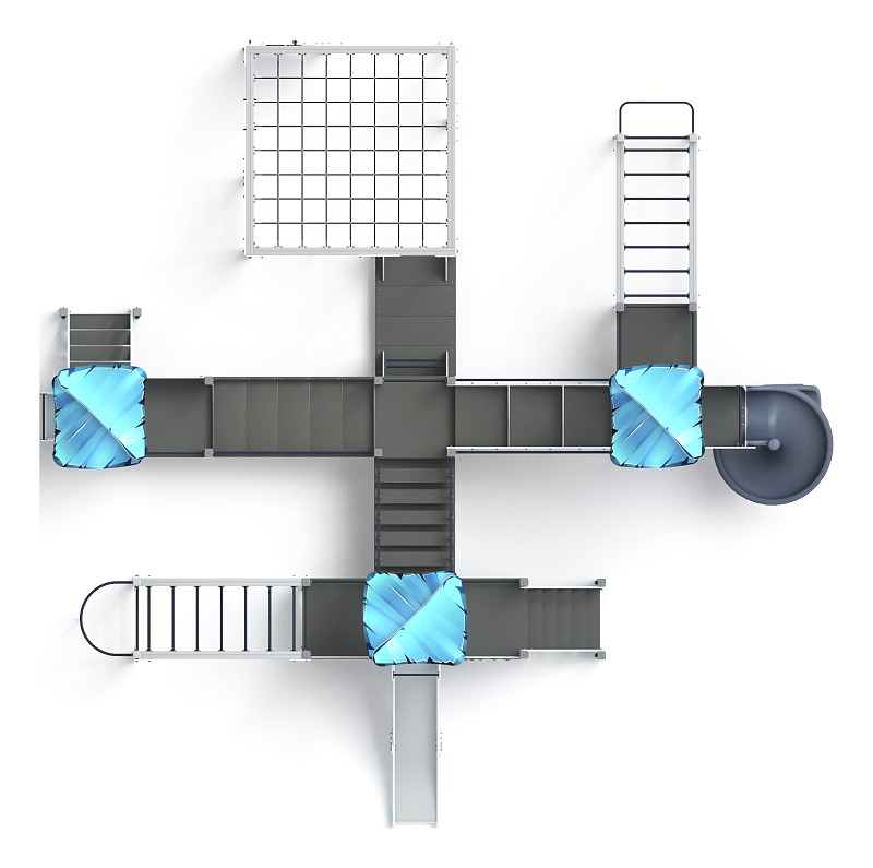 Волшебный город (винтовой скат) (Снежная королева) - ДИК 2.19.03-02.И1 - Игровой комплекс Н=900 Н=1200 Н=2000