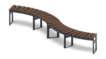 Модульная скамья радиальная (темный дуб) МФ 42.01.20