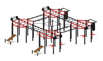 Многофункциональный спортивный комплекс (красный) МК 100.02-01